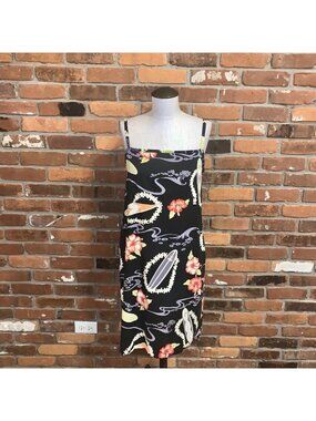 Ohana Hawaiian Print Cotton Slip Dress Y2K Size Large